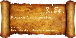 Koczka Szilveszter névjegykártya